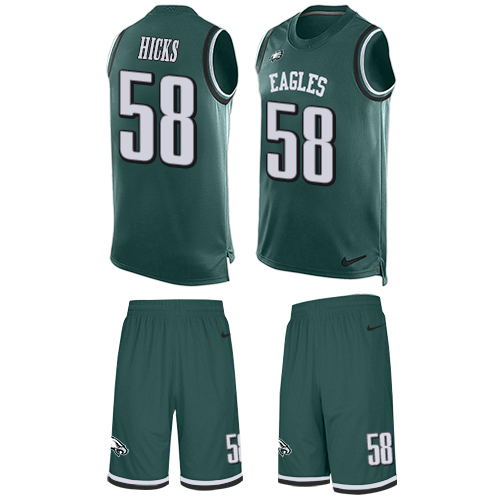 Nike Eagles #58 Jordan Hicks Midnight Green Team Color Men's Stitched NFL Limited Tank Top Suit Jersey - Click Image to Close